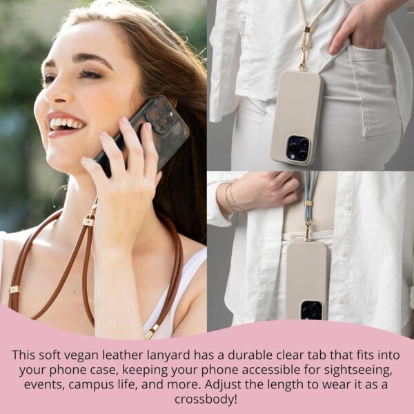 KEDZIE Smartphone Lanyard Set Vegan Leather Universal Phone Lanyard Adjustable Sliders Compatible with Most Smartphones - Image 6