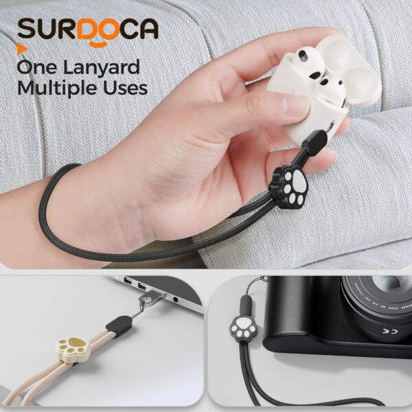 SURDOCA Adjustable Phone Lanyard, Camera Wrist Strap, Nylon Wrist Lanyard, Phone Wristlet, Anti Theft Phone Strap, Lanyard for Earphone, USB Flash Drive, ID Name Tag Badge - Image 4