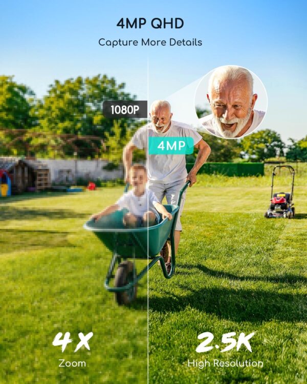 "Ultimate Solar-Powered 4MP Outdoor Security Camera Kit: 360° Protection with Night Vision and No Monthly Fees!" - Image 3