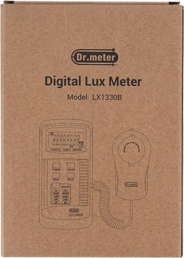 Dr.meter LX1330B Digital Illuminance Light Meter, 0-200,000 Measurement Range Lux Meter, Lighting Intensity Brightness Measurement for Indoor Outdoor, Light Meters for Plants - Image 11