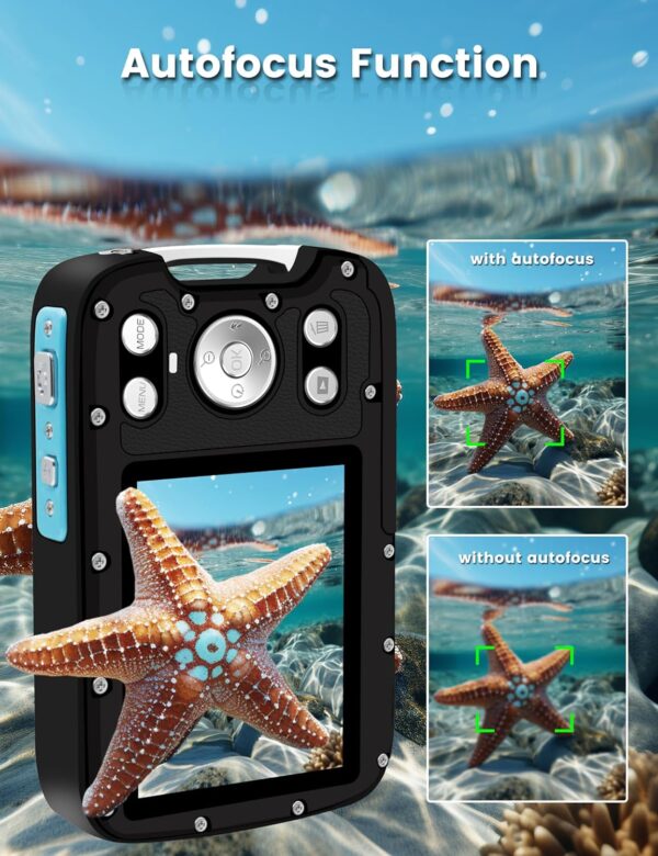 Dive into Clarity: 4K 48MP Dual-Screen Waterproof Camera with Floating Strap & 32GB Card for Ultimate Snorkeling Adventures! - Image 3