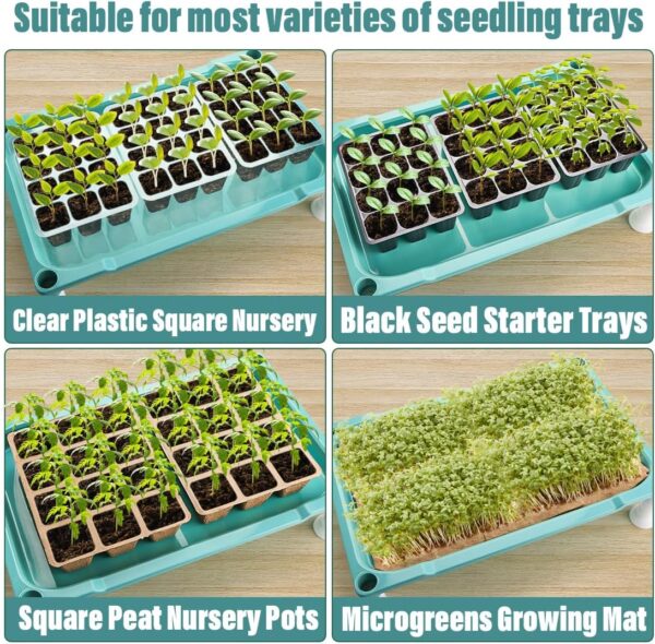 5-Tier Seed Stand with 5 Trays, Seed Starting Rack Propagation Rack Kit for Stackable Seedling Tray Seedling Staging Table for Indoor Outdoor Growing(Blue) Gardening Gifts - Image 2
