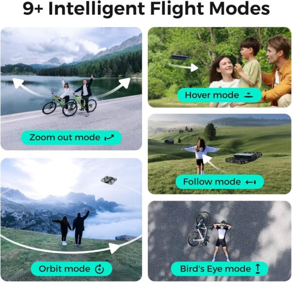 X1 Drone with Camera, Self-Flying Camera Drone with Follow Me Mode, Foldable Mini Drone with HDR Video Capture, Palm Takeoff, Intelligent Flight Paths, Hands-Free Control Black (Combo) - Image 3