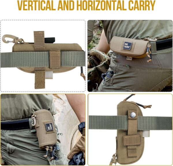 OneTigris Eyeglasses Hard Case Tactical Molle Zipper Sunglasses Carrying Case 1000D Nylon with Clip - Image 5