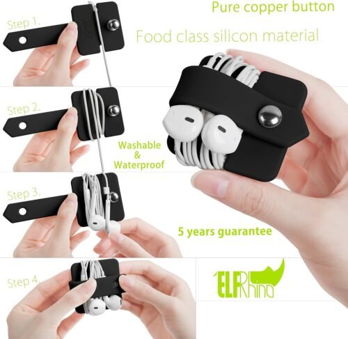 Tangle-Free Travel: The Ultimate Earbud & Headphone Organizer in Sleek Black - 이미지 6