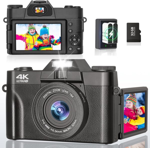 "Unleash Creativity: The Ultimate 4K 56MP Flip Screen Camera for Aspiring Vloggers and Photographers!"