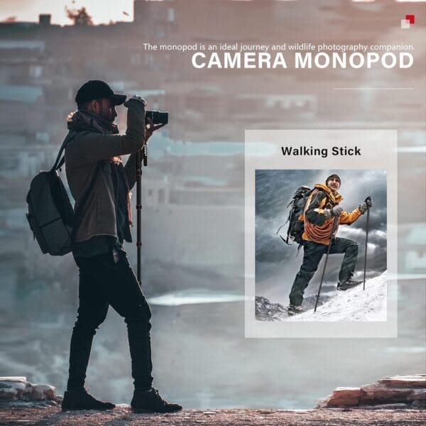 Manbily Camera Monopod Aluminum Portable Compact Lightweight Travel Monopod with Carrying Bag Walking Stick Handle,for DSLR Canon Nikon Sony Video Camcorder,6 Sections up to 61-in (A-555L) - Image 6