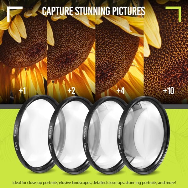 Ultra Deluxe Lens Kit for Canon Rebel T3, T5, T5i, T6, T6i, T7i, EOS 80D, EOS 77D Cameras with Canon EF-S 18-55mm is II STM Lens - Includes: 7pc 58mm Filter Set + 58mm Wide Angle and Telephoto Lens - Image 4