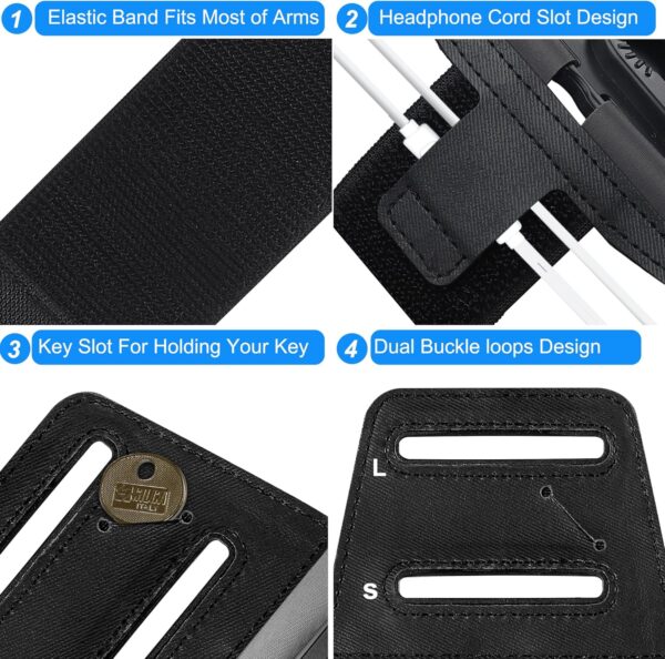 Cell Phone Running Armband - Detachable & 360° Rotatable Universal Cellphone Arm Band for iPhone 16 15 14 13 12 Pro Max Plus Samsung Galaxy Note S24 S23 for Workout Exercising Walking Jogging - Image 5
