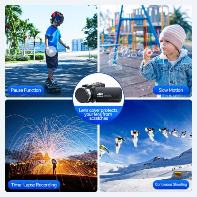 Revolutionary 4K Vlogging Camcorder: 42MP, 18X Zoom & Rotating Screen with Dual Batteries and 32GB SD Card for Endless Creativity! - 이미지 6