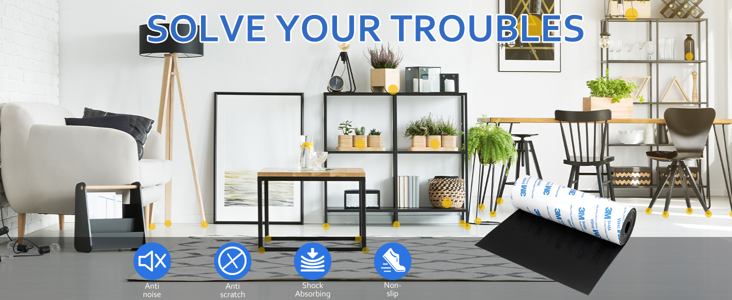 Revolutionary Anti-Slip Rubber Pads: 5" x 40" Self-Adhesive Strips to Shield Your Hardwood Floors! 8 Image 1