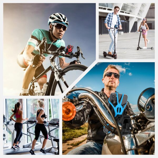 TruActive Premium Bike Phone Mount Holder | Universal Cell Phone Mount for 4"-7" Phones | Includes 6 Reusable Color Bands | Tool Free Handlebar Mount for Bicycle, Motorcycle, Electric Scooter, ATV - Image 3