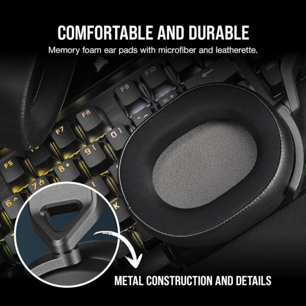"CORSAIR HS65 SURROUND: The Ultimate Multiplatform Wired Gaming Headset with Dolby Atmos and Custom SoundID" - Image 5