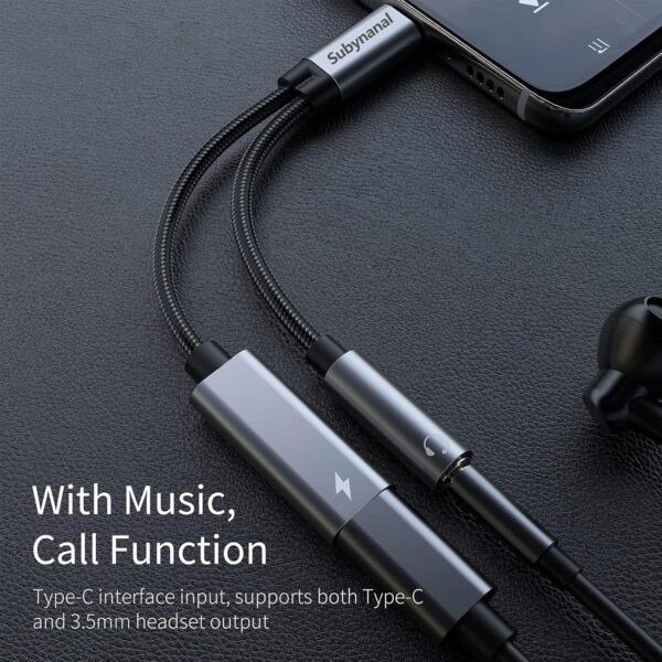 "Ultimate 2-in-1 USB-C Adapter: Charge & Tune with Fast Charging and AUX Compatibility for iPhone 15/16, Samsung Galaxy S22/S21/S20, and Pixel!" - Image 4