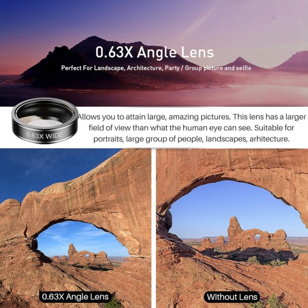 SHUTTERMOON Camera Lens Kit Smartphones/Pixel/Samsung/Android Phones Camera. 2xTele Lens ZoomLens+Fisheye Lens+0.36XSuper Wide Angle Lens & 20X Macro Lens CPL.Blue &Red Filter Filter - Image 6