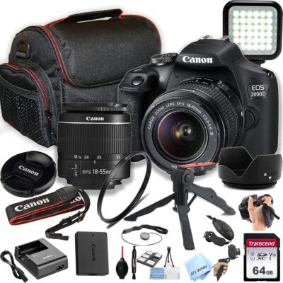 Unleash Your Creativity: Canon EOS 2000D DSLR Starter Kit with Everything You Need for Stunning Shots!