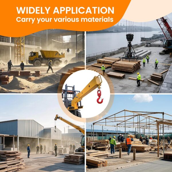 Versatile 6600lb Forklift Jib Boom Crane: Elevate Your Warehouse Efficiency with Dual Hook Mobility! - Image 6