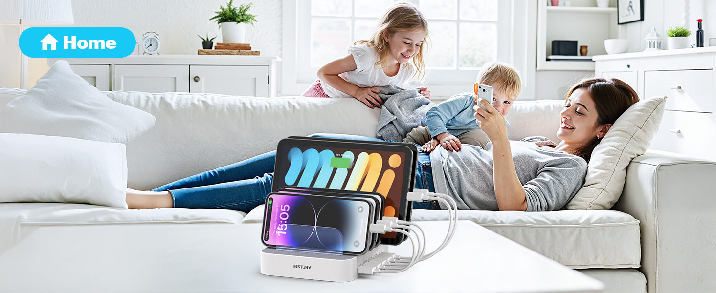 MSTJRY Ultimate 5-Port Charging Hub: Streamline Your Device Power-Up with Included Cables! 12 Image Description 6