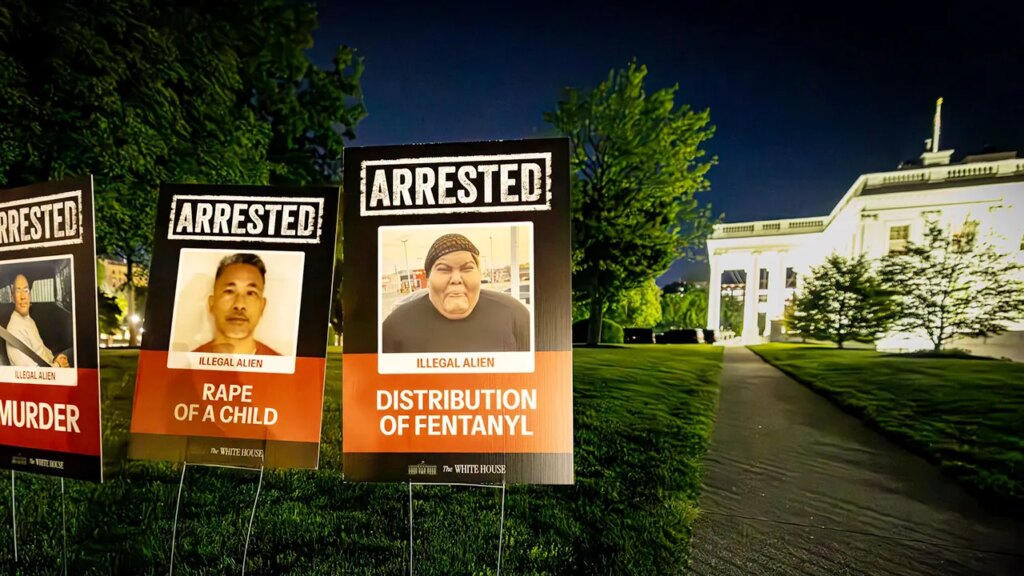 Trump Displays Mugshot Posters of Deported Illegals on White House Lawn: The Latest News Unfolds!