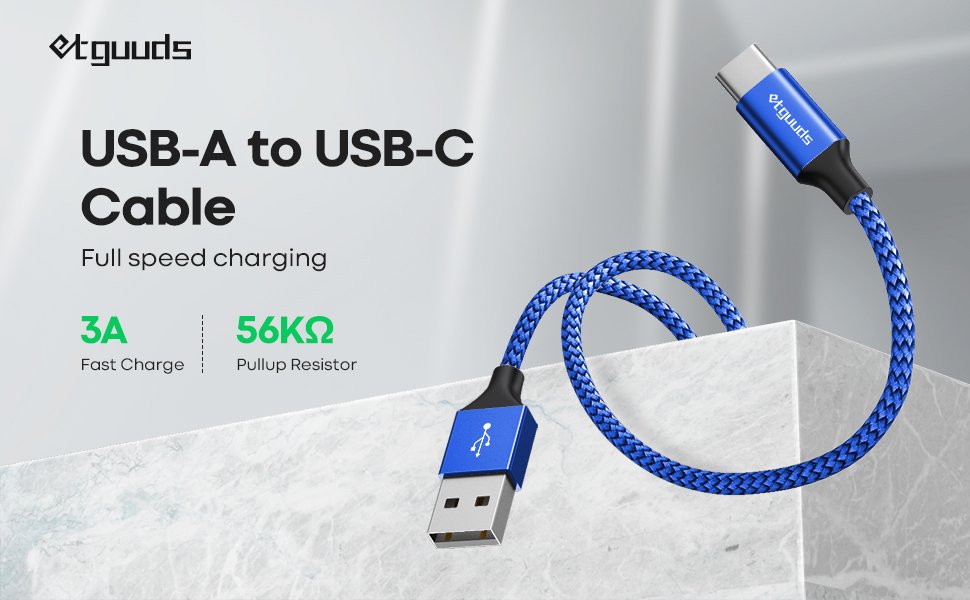 etguuds USB to USB C Cable 3ft, 2-Pack USB A to Type C Charger Cord Fast Charging for Samsung Galaxy A15 A25 A35 A55 A54, S24 S23 S22 S21 S20 S10 S10E, Note 20 10, Moto G, for iPhone 16 15, Blue 9 etguuds USB to USB C Cable 3ft, 2-Pack USB A to Type C Charger Cord Fast Charging for Samsung Galaxy A15 A25 A35 A55 A54, S24 S23 S22 S21 S20 S10 S10E, Note 20 10, Moto G, for iPhone 16 15, Blue-