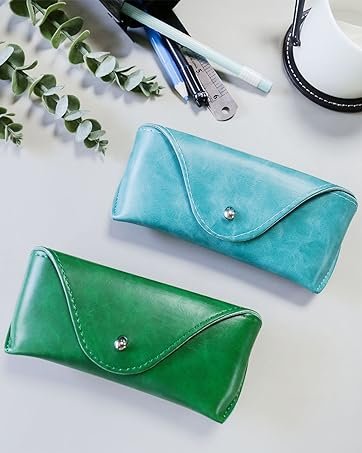 Portable Leather Glasses Case,Flexible Sunglasses Pouch Slim Case for Women Men Horizontal Eyeglass Case 14 Portable Leather Glasses Case,Flexible Sunglasses Pouch Slim Case for Women Men Horizontal Eyeglass Case-