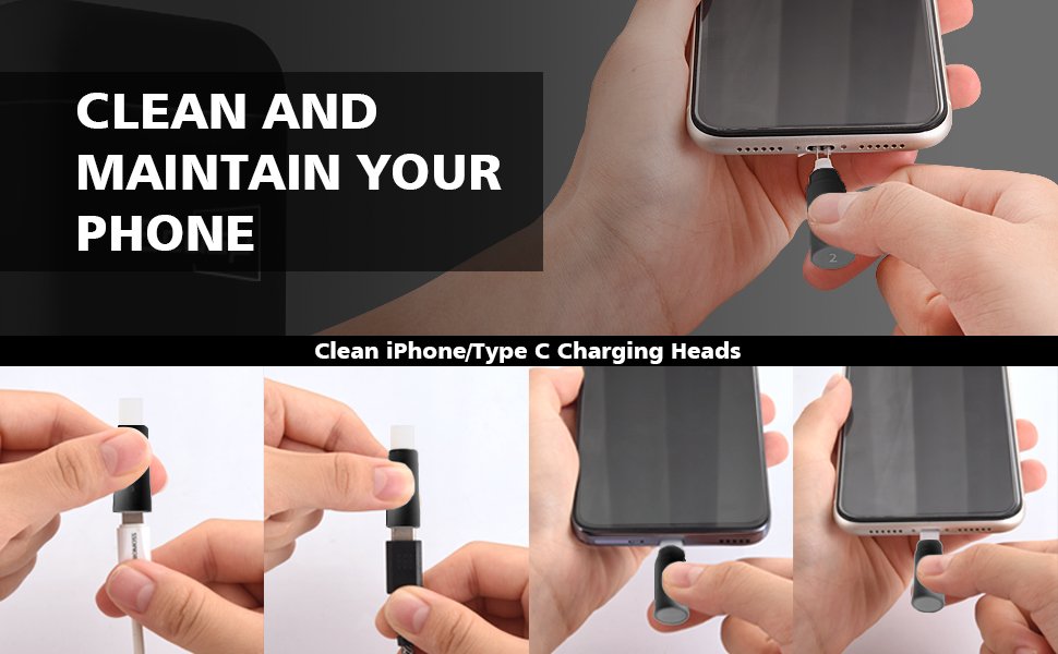 Cleaner Kit for AirPod, Multi-Tool iPhone Cleaning Kit, Cell Phone Cleaning Repair & Recovery iPhone and iPad (Type C) Charging Port, Lightning Cables, and Connectors, Easy to Store and Carry Design 10 Cleaner Kit for AirPod, Multi-Tool iPhone Cleaning Kit, Cell Phone Cleaning Repair & Recovery iPhone and iPad (Type C) Charging Port, Lightning Cables, and Connectors, Easy to Store and Carry Design-