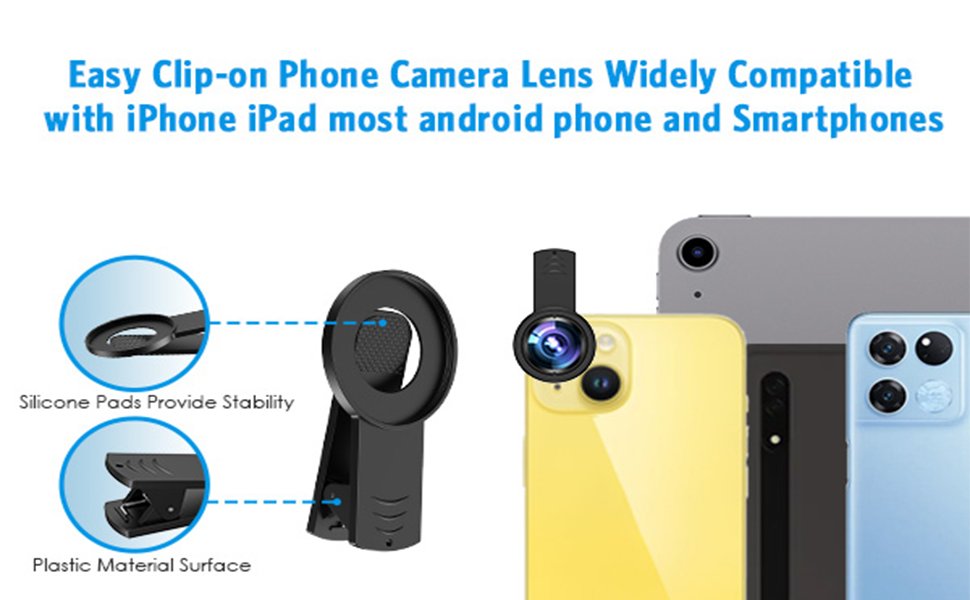 Criacr Phone Camera Lens, 0.45X Super Wide Angle Lens, 15X Macro Lens, Clip-On 2 in 1 Professional for iPhone Lens Kit for TIK Tok, Vlog, Yotube, Compatible with iPhone, Samsung, Google Pixel 14 Criacr Phone Camera Lens, 0.45X Super Wide Angle Lens, 15X Macro Lens, Clip-On 2 in 1 Professional for iPhone Lens Kit for TIK Tok, Vlog, Yotube, Compatible with iPhone, Samsung, Google Pixel-