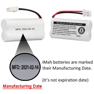 iMah BT162342/BT262342 2.4V 300mAh Ni-MH Cordless Phone Battery Pack, Also Compatible with BT183342/BT283342 AT&T EL52351 TL90070 VTech CS5119 DS6511 DS6722 LS6305 Handset, 2-Pack 11 iMah BT162342/BT262342 2.4V 300mAh Ni-MH Cordless Phone Battery Pack, Also Compatible with BT183342/BT283342 AT&T EL52351 TL90070 VTech CS5119 DS6511 DS6722 LS6305 Handset, 2-Pack-