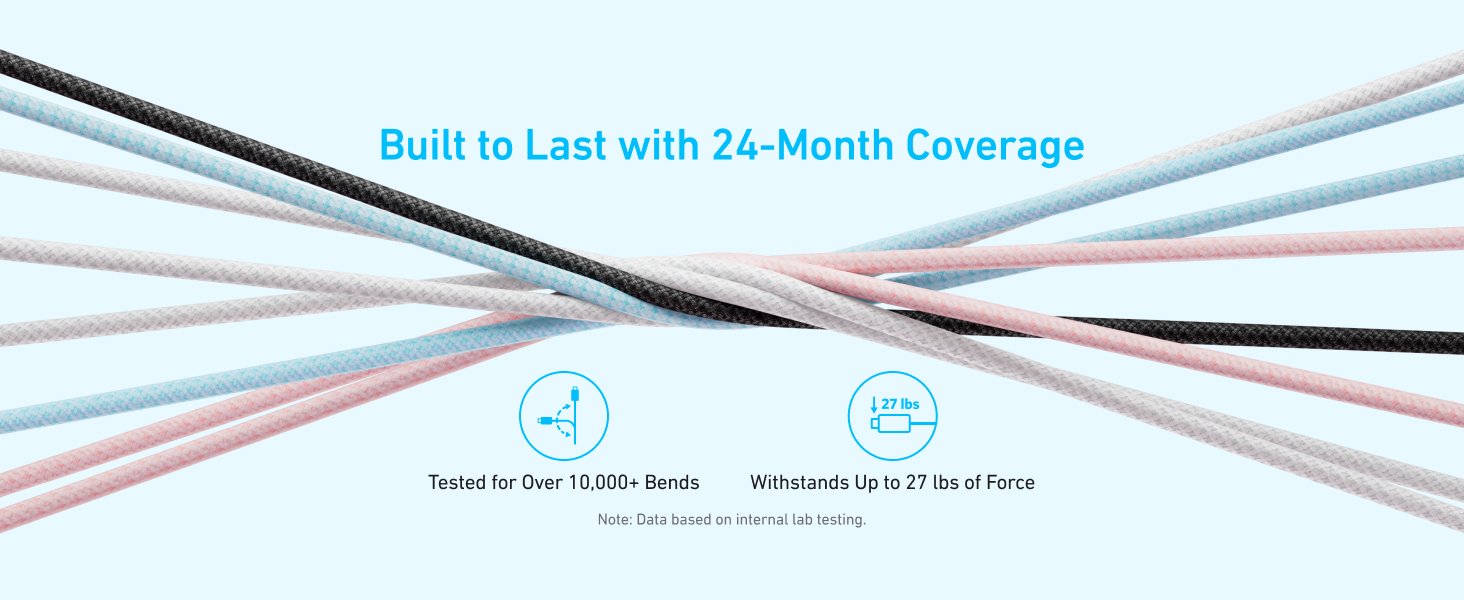 Anker Zolo USB C to USB C Cable, Braided and Dirt-Free Type C Fast Charging Cable, Slim Connector, for iPhone 16 Series, MacBook (240W) (White, 6ft) 13 Anker Zolo USB C to USB C Cable, Braided and Dirt-Free Type C Fast Charging Cable, Slim Connector, for iPhone 16 Series, MacBook (240W) (White, 6ft)-