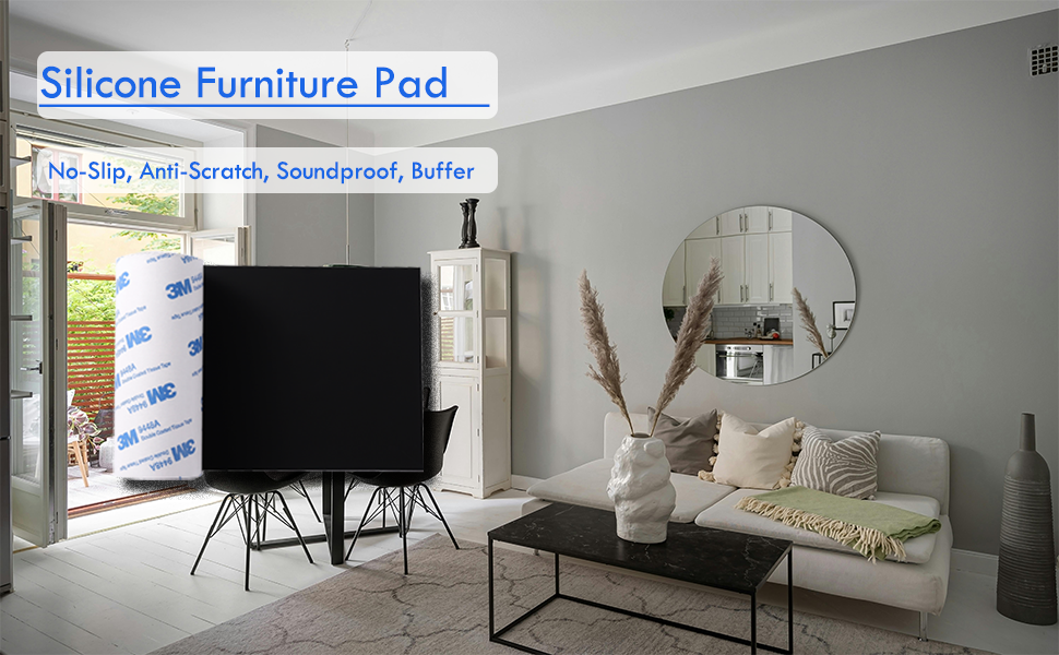Non Slip Furniture Pads, Silicone Self Adhesive Cuttable Anti-Slip Furniture Pads for Hardwood Floors, 4x40 inch Anti-Scratch Rubber Pads Roll 8 Non Slip Furniture Pads, Silicone Self Adhesive Cuttable Anti-Slip Furniture Pads for Hardwood Floors, 4x40 inch Anti-Scratch Rubber Pads Roll-