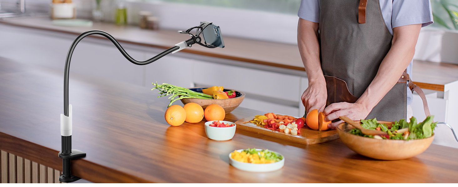 SAIJI Gooseneck Bed Phone Holder, Flexible Long Arm Phone Mount for Desk, Clip Bracket Clamp Stand, iPhone Stand, Mobile Cell Phone Stand Document Camera Nintendo Switch (Black) 10 SAIJI Gooseneck Bed Phone Holder, Flexible Long Arm Phone Mount for Desk, Clip Bracket Clamp Stand, iPhone Stand, Mobile Cell Phone Stand Document Camera Nintendo Switch (Black)-