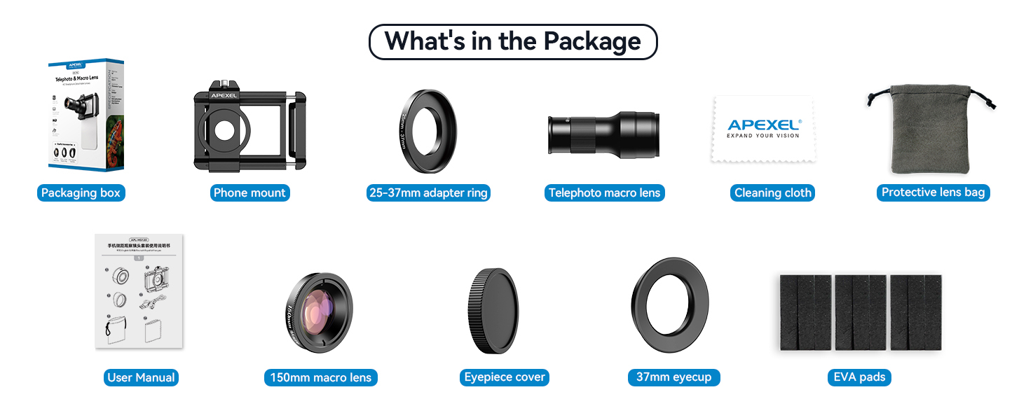 Evil eye 2 in 1 Phone Camera Lens Kit, 6X Telephoto Lens & 150mm Macro Lens with Universal Lens Clip, Phone Lens Attachment for iPhone and Andriod 20 Evil eye 2 in 1 Phone Camera Lens Kit, 6X Telephoto Lens & 150mm Macro Lens with Universal Lens Clip, Phone Lens Attachment for iPhone and Andriod-