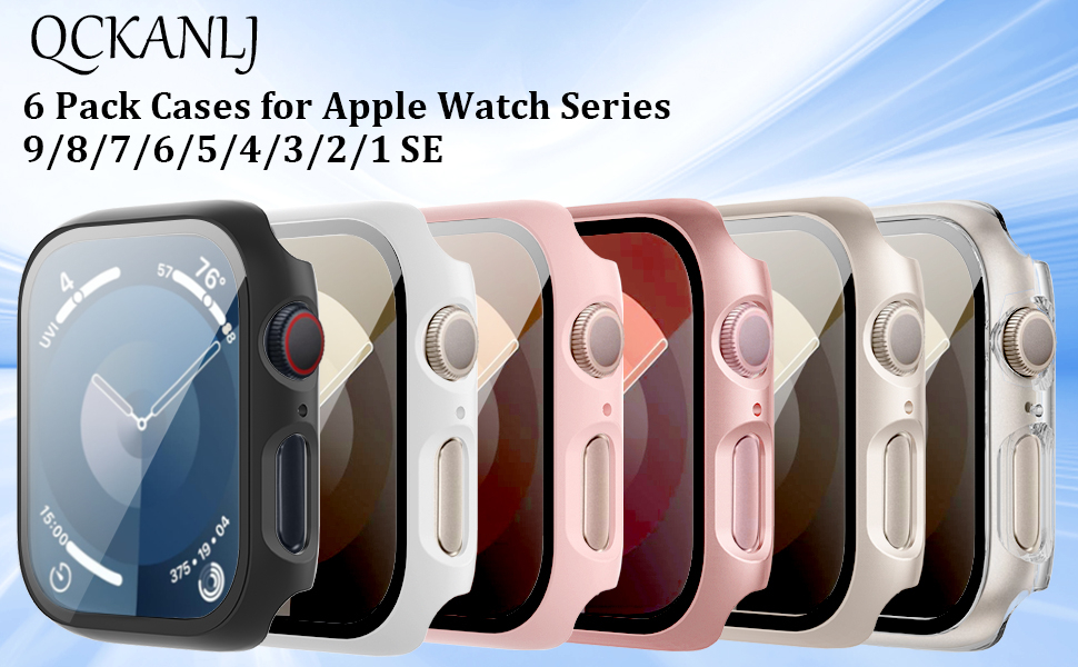 6-Pack Case Compatible with Apple Watch 40mm Series SE 2nd Gen 6 5 4 with Tempered Glass Screen Protector, QCKANLJ Ultra-Thin Hard PC Full Protective Face Cover Bumper for iWatch 40mm 8 6-Pack Case Compatible with Apple Watch 40mm Series SE 2nd Gen 6 5 4 with Tempered Glass Screen Protector, QCKANLJ Ultra-Thin Hard PC Full Protective Face Cover Bumper for iWatch 40mm-