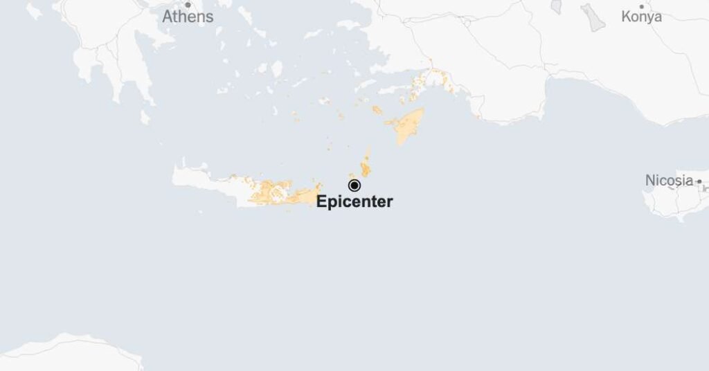 Map: 6.0-Magnitude Earthquake Strikes the Mediterranean Sea Near Crete