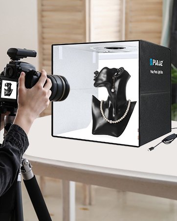 PULUZ Light Box Photography, 12"x12" Professional Dimmable Shooting Tent Kit with CRI >95 White Lighting 120 LEDs Lights + 6 Photo Backdrops for Product Display 13 PULUZ Light Box Photography, 12"x12" Professional Dimmable Shooting Tent Kit with CRI >95 White Lighting 120 LEDs Lights + 6 Photo Backdrops for Product Display-