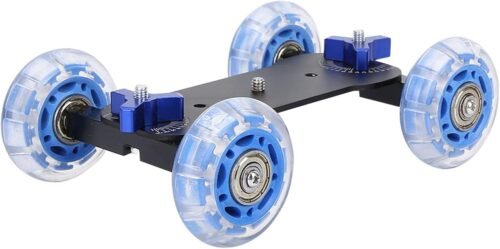 Camera Dolly Skater, Portable Camera Table Dolly Slider with 10kg Load Capacity Mini Desktop Roller Track Slider for DSLRs Video Camcorders