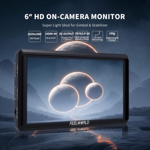 FEELWORLD S55 6 inch Camera DSLR Field Monitor Small Full HD 1920x1080 IPS LUT Video Peaking Focus Assist with 4K HDMI 8.4V DC Input Output Professional Video Accessories - 이미지 2
