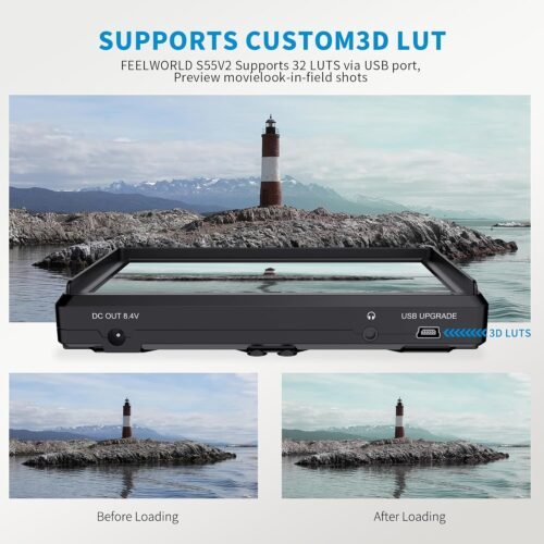 FEELWORLD S55 6 inch Camera DSLR Field Monitor Small Full HD 1920x1080 IPS LUT Video Peaking Focus Assist with 4K HDMI 8.4V DC Input Output Professional Video Accessories - 이미지 3