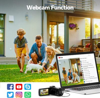 Camcorder Video Camera 4k 42MP, 18X Digital Zoom Vlogging Video Recorder for YouTube 3”270°Rotation Screen Compact 4K Travel Camcorders with 2 Batteries, 32GB SD Card, Remote Control - 이미지 5