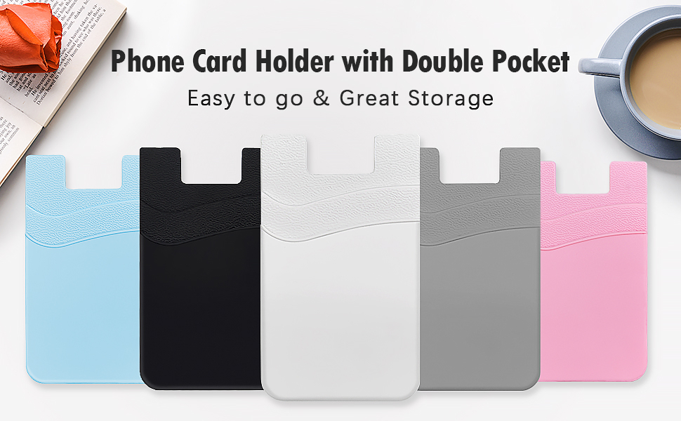 Senose Phone Wallet, Card Holder for Back of Phone Stick on Phone Cases Great Storage Compatible for iPhone/Android/Samsung Galaxy Pack of 5 9 Senose Phone Wallet, Card Holder for Back of Phone Stick on Phone Cases Great Storage Compatible for iPhone/Android/Samsung Galaxy Pack of 5-