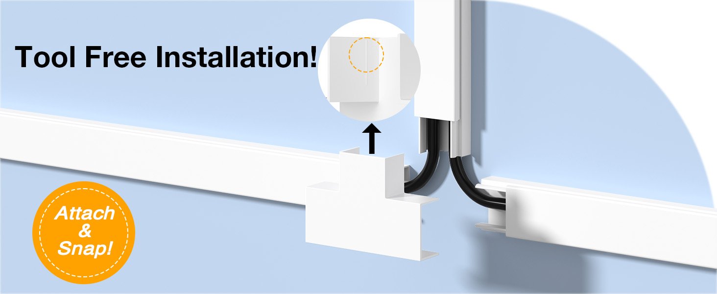 Delamu Cord Hider, 157in Wire Covers for Cords on Wall, Premium Cable Hider Cord Covers for Wires, Cable Management Wire Hiders for TV, Cable Raceway Kit, 10X L15.7X W0.95x H0.55in, White 12 Delamu Cord Hider, 157in Wire Covers for Cords on Wall, Premium Cable Hider Cord Covers for Wires, Cable Management Wire Hiders for TV, Cable Raceway Kit, 10X L15.7X W0.95x H0.55in, White-