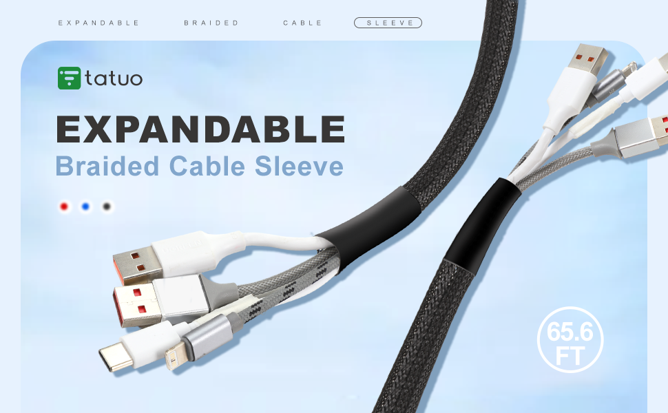 Tatuo 65.6 ft Expandable Braided Cable Sleeve Multi Size Braided Wire Sleeve with 120 Pcs Heat Shrink Tubing for Television Audio Computer Cables Video Pets,1/4 in,2/5 in,1/2 in,3/4 in(Black) 8 Tatuo 65.6 ft Expandable Braided Cable Sleeve Multi Size Braided Wire Sleeve with 120 Pcs Heat Shrink Tubing for Television Audio Computer Cables Video Pets,1/4 in,2/5 in,1/2 in,3/4 in(Black)-