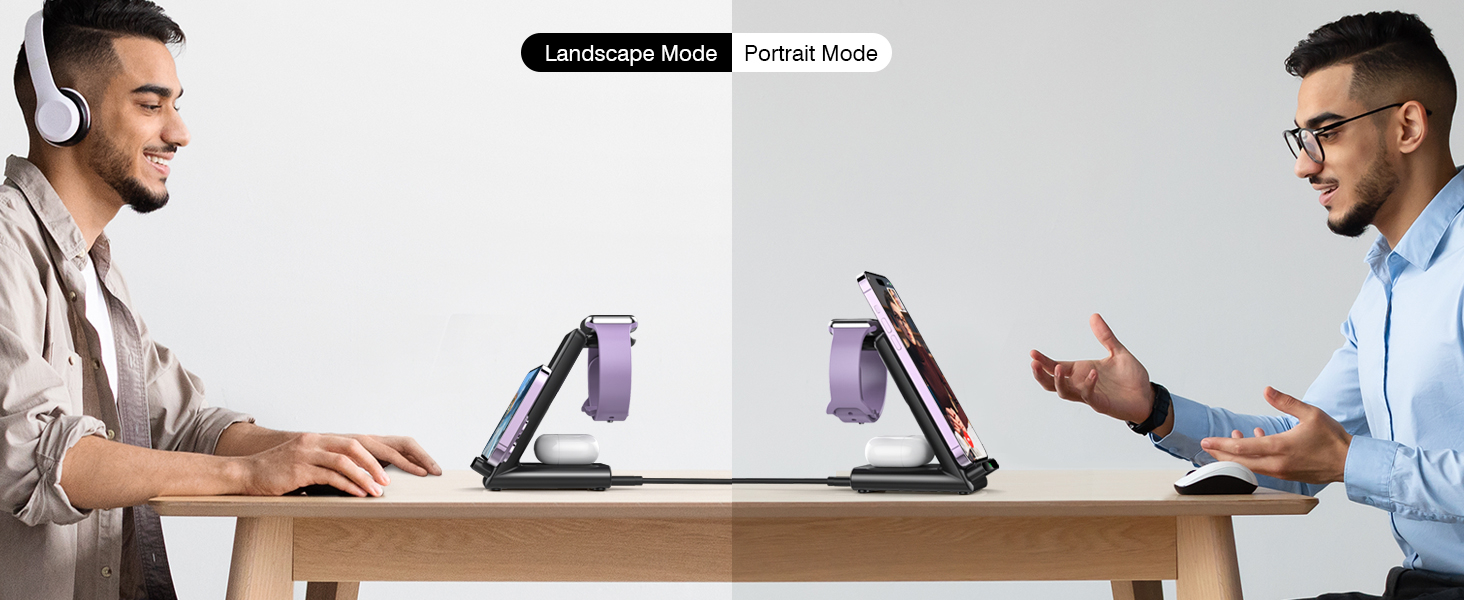 Wireless Charging Station,3 in 1 Charging Stand Made for Apple Watch Ultra 10 9 8 7 6 SE 5 4 3,Fast Wireless Charger Made for iPhone 16/15/14/13/12/11/X,for AirPods Pro(with Adapter) 12 Wireless Charging Station,3 in 1 Charging Stand Made for Apple Watch Ultra 10 9 8 7 6 SE 5 4 3,Fast Wireless Charger Made for iPhone 16/15/14/13/12/11/X,for AirPods Pro(with Adapter)-