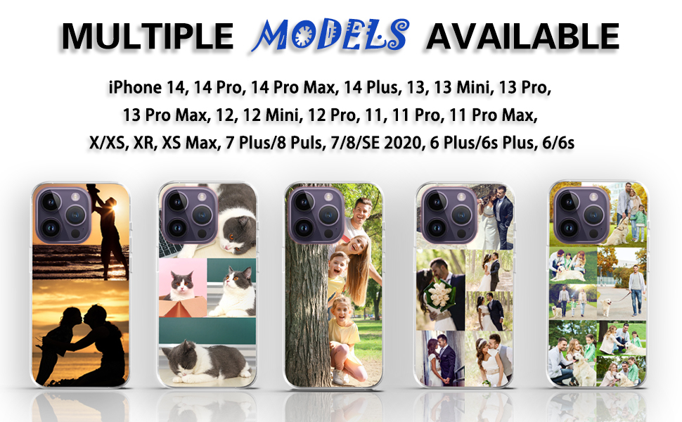 Personalized Custom Phone Cases,Compatible with iPhone 14 13 12 11 Pro Max Mini Plus XR X Create Your Own Picture Phone Case with Photos,Suitable for Family,Friends and Gift Giving (7 Photos) 8 Personalized Custom Phone Cases,Compatible with iPhone 14 13 12 11 Pro Max Mini Plus XR X Create Your Own Picture Phone Case with Photos,Suitable for Family,Friends and Gift Giving (7 Photos)-
