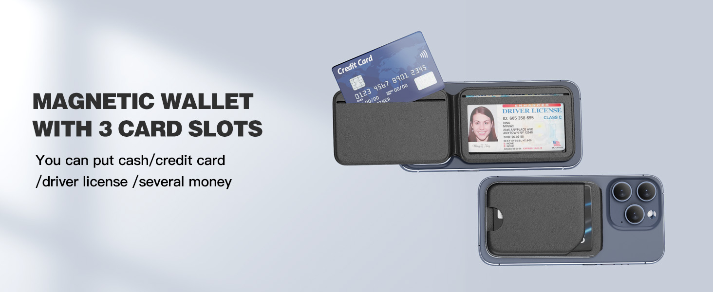 Mag-Safe Wallet Magnetic Wallet for iPhone Lightweight Magnetic Phone Wallet Stand Adjustable Leather Magnetic Card Holder for iPhone 16/15/14/13/12 Series, Not for iPhone 13/12 Mini (Black) 9 Mag-Safe Wallet Magnetic Wallet for iPhone Lightweight Magnetic Phone Wallet Stand Adjustable Leather Magnetic Card Holder for iPhone 16/15/14/13/12 Series, Not for iPhone 13/12 Mini (Black)-