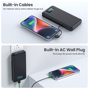 Portable Charger with Built-in Cables & AC Wall Plug,Upgraded 13800mAh USB-C Power Bank, 4 Output LCD Display External Battery Pack Phone Charger Compatible with iPhone 16/15/14/13 Samsung Android etc 12 Portable Charger with Built-in Cables & AC Wall Plug,Upgraded 13800mAh USB-C Power Bank, 4 Output LCD Display External Battery Pack Phone Charger Compatible with iPhone 16/15/14/13 Samsung Android etc-