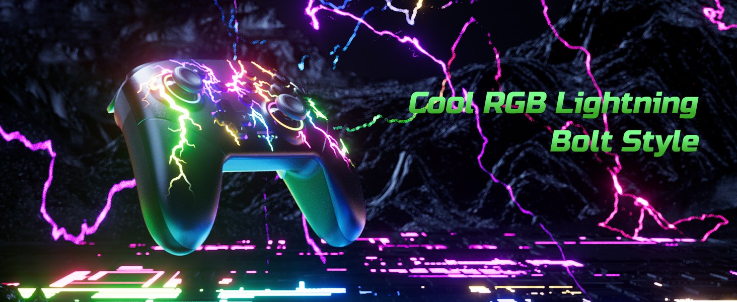 VOYEE Switch Controllers Compatible with Switch/Lite/OLED/PC Windows, 1000mAh Programmable RGB Lightning LED, Wireless Pro Controller with One Key Pairing/Wake Up/Turbo/Vibration 9 VOYEE Switch Controllers Compatible with Switch/Lite/OLED/PC Windows, 1000mAh Programmable RGB Lightning LED, Wireless Pro Controller with One Key Pairing/Wake Up/Turbo/Vibration-