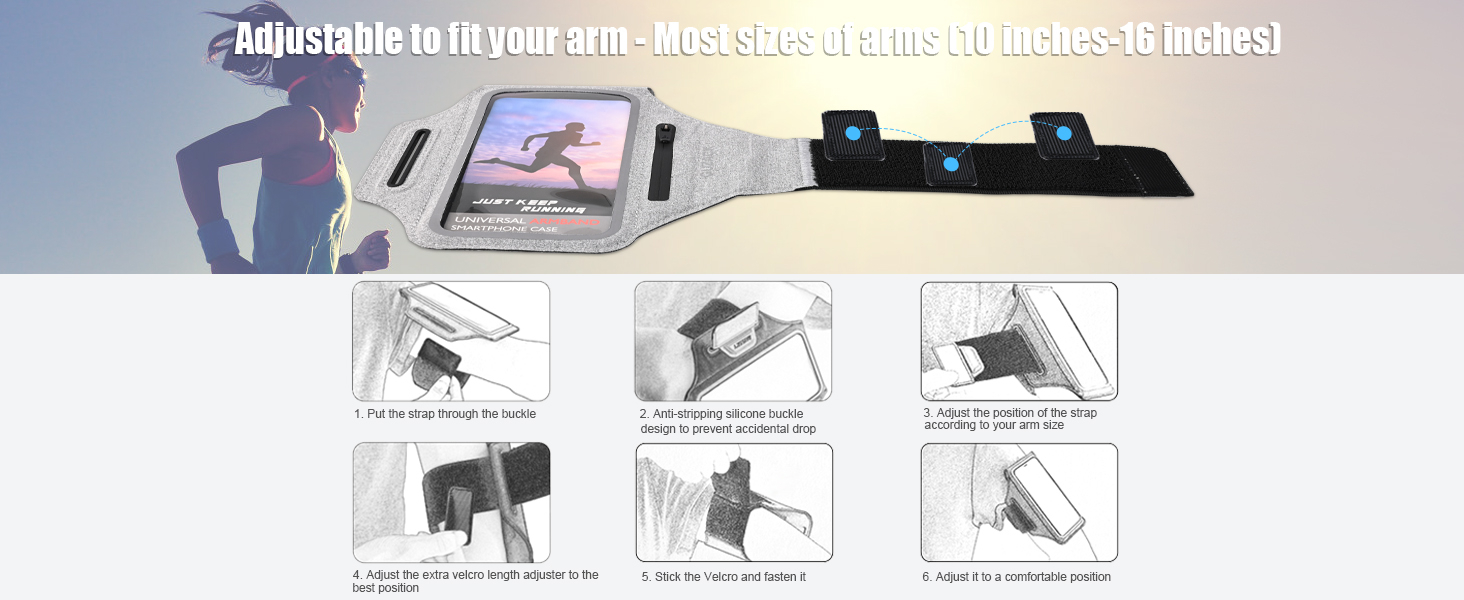 GUZACK Running Armband Case for iPhone 16/15/14/13/12/11 Pro Max, Galaxy S25/S24/S23/S22, Universal Cell Phone Arm Holder with Key Pocket & Card Slot, Gray 14 GUZACK Running Armband Case for iPhone 16/15/14/13/12/11 Pro Max, Galaxy S25/S24/S23/S22, Universal Cell Phone Arm Holder with Key Pocket & Card Slot, Gray-