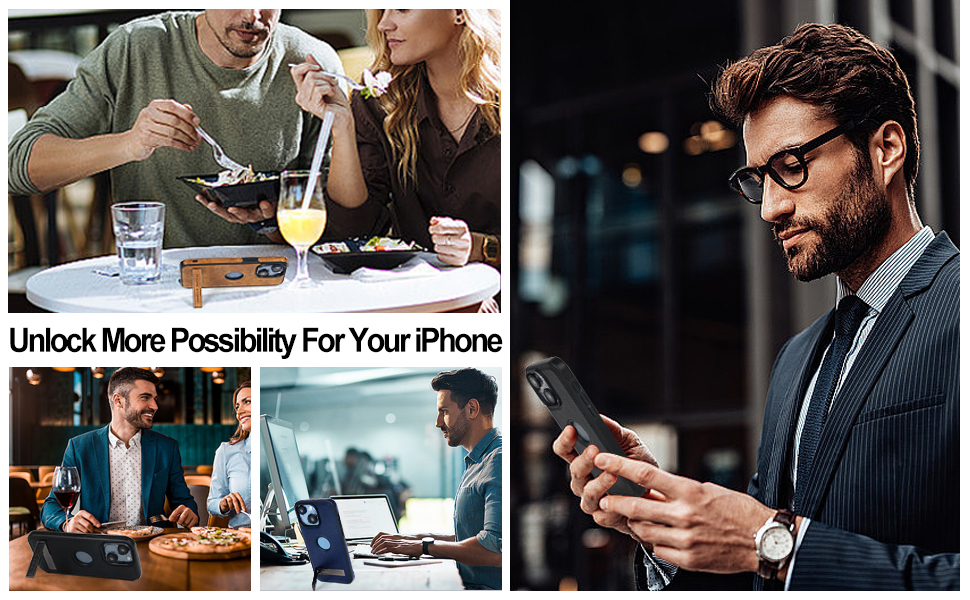 Leather Case for iPhone 13/14, Protective Slim with Kickstand, Built-in Invisible Stand, Compatible with iPhone 13/14 6.1'' (Brown) 11 Leather Case for iPhone 13/14, Protective Slim with Kickstand, Built-in Invisible Stand, Compatible with iPhone 13/14 6.1'' (Brown)-