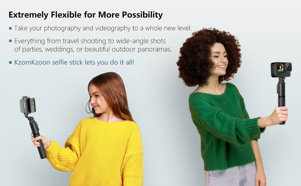 Selfie Stick Tripod with Detachable Wireless Remote, 4 in 1 Extendable Portable Selfie Stick & Phone Tripod Stand Compatible with Gopro, iPhone/Samsung/Huawei 12 Selfie Stick Tripod with Detachable Wireless Remote, 4 in 1 Extendable Portable Selfie Stick & Phone Tripod Stand Compatible with Gopro, iPhone/Samsung/Huawei-